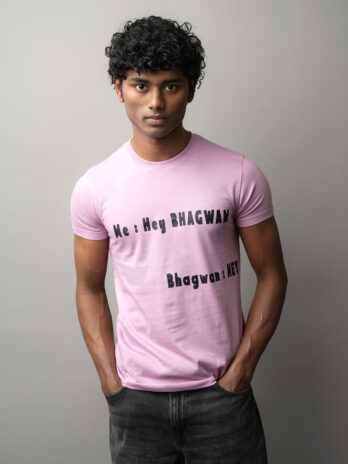 Hey Bhagwan Print T-Shirts for Men