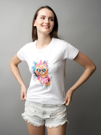 Cool Cat Printed T-shirt for Girls