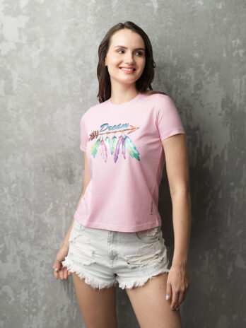 Dream Feather Print T-shirt for Girls