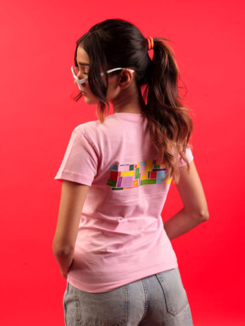 Colourful boxes Back Print T-shirt for girls