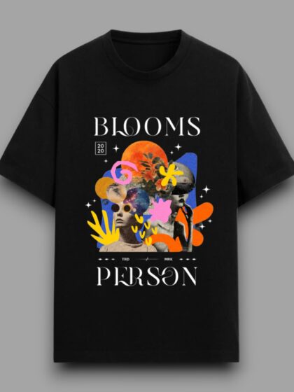 Blooms Printed Oversized Half Sleeve T-shirt for Women