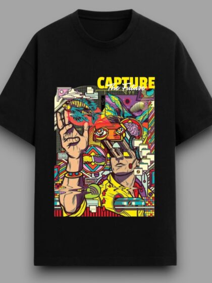 Capture the Future  Printed Oversized Half Sleeve T-shirt for Men