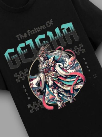 The Future of Geisha Printed Oversized Half Sleeve T-shirt for Women