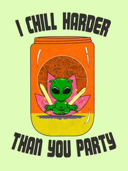 I chill Harder Printed Oversized Half Sleeve T-shirt for Women