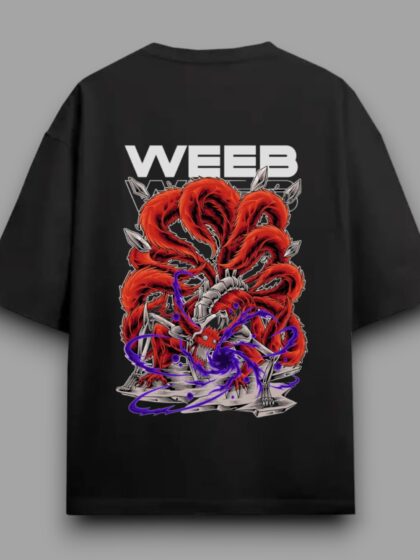 Weeb Printed Oversized Half Sleeve T-shirt for Men